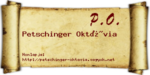 Petschinger Oktávia névjegykártya